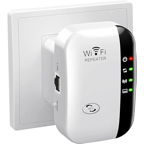 WiFi Extender, WiFi Signal Booster Up to 5000sq.ft and 51+ Devices, WiFi Range Extender, Wireless Internet Repeater, Long Range Amplifier with Ethernet Port,1-Key Setup, Access Point, Alexa Compatible Cover