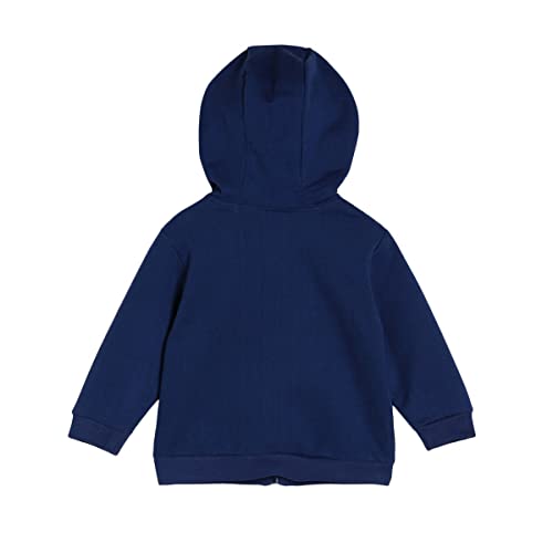 Image of miniklub Boys Blue & White Cotton Lightweight Open Front Jacket