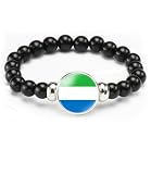 vmcoatdu Sierra Leone Flag Bracelet Elastic Rope Beaded Bracelet Support Your Country Travel Souvenir Gifts...