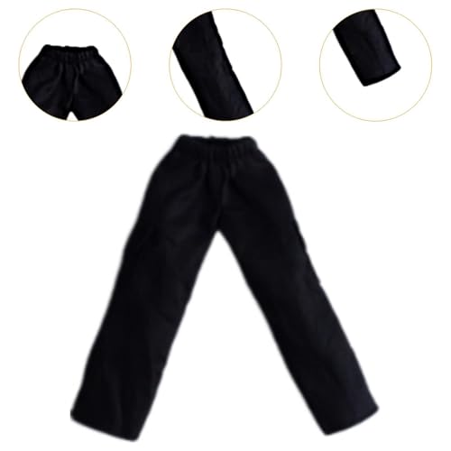 kowaku 1/12 Scale Male Figure Pants Doll Cargo Pants Stylish Outfit Miniature for 6\'\' inch Male Action Figures BJD Doll Accessories, Black