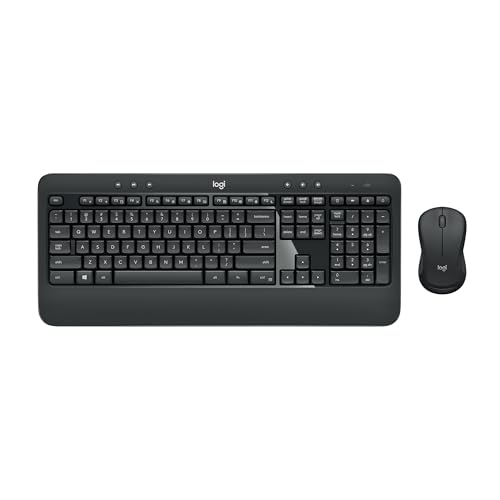 Logitech MK540 Advanced Wireless Keyboard and Mouse Combo for Windows, 2.4 GHz Unifying USB-Receiver, Multimedia Hotkeys, 3-Year Battery Life, for PC, Laptop