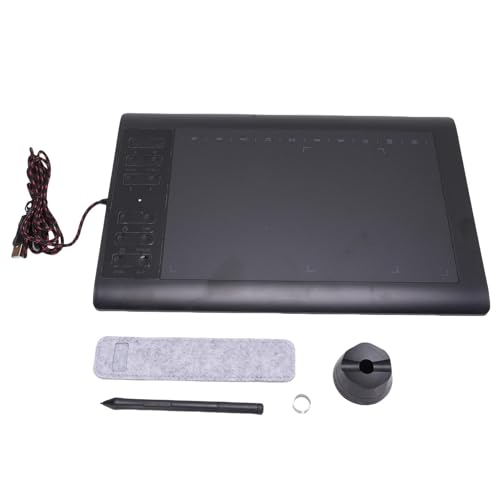 Sanpyl Drawing Tablet, 10x6 Inch Large Digital Art Tablet with BatteryFree 8192 Levels Pressure Pen & 12 Hot Keys for PC, Android (Drawing, Design) - G10