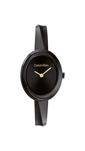 Recopilación de Reloj Calvin Klein Dama - 5 favoritos. 45 Calvin Klein - pulsera trenzado para mujer, mini reloj de cuarzo de 24 mm y 2H - pulsera de acero inoxidable - Reloj elegante y cómodo, regalo para ella, Negro -