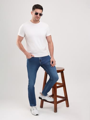 Image of SPARKY Men Narrow Fit Solid Jeans |Stretch Denim Summer