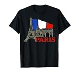 Paris Eiffel Tower Triumphal Arch Flag France T-Shirt