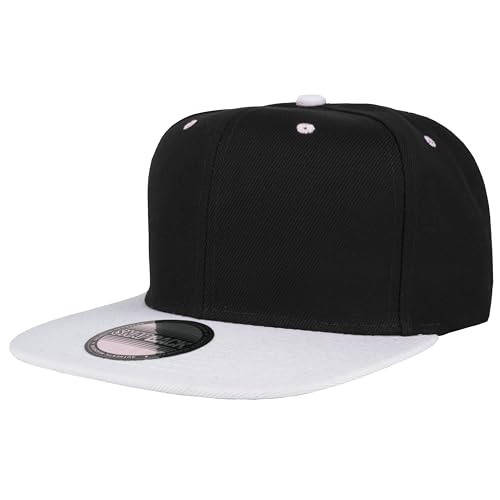 Image of Gelante Snapback Hats for Men - Flat Bill Brim Baseball Cap Hat - Plain Blank Adjustable