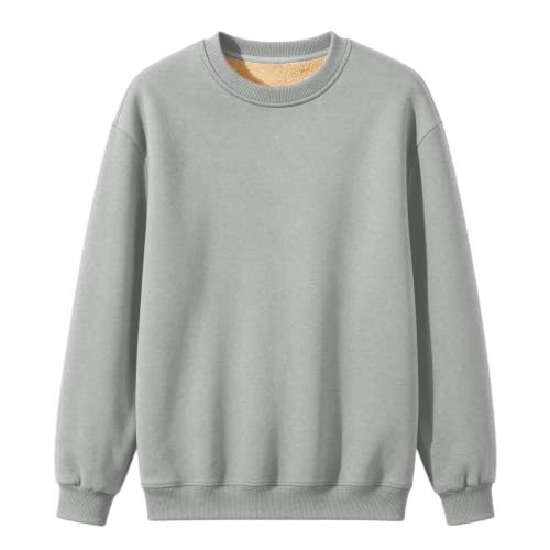 Sherpa Fleece Pullover Women Crewneck Warm Winter Sweatshirts Grey XL | Fleece Lined Soft Cozy Oversized Sweat Shirts, Fuzzy Comfy Plus Size Thermal Lounge Wear 2026, Cotton Fall Travel Outfits - image 6