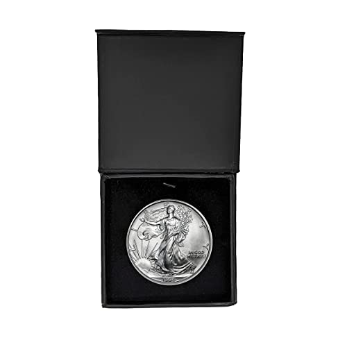 1994 - U.S. Silver Eagle in Plastic Air Tite in Magnet Close Black Gift Box - Gem Brilliant...