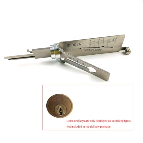 SS002R Right Groove 2 in 1 Pick and Decoder Tools for S-Groove Door Lock,Pro 2 in 1 Decoder and Pick Tools Lock Open Tool