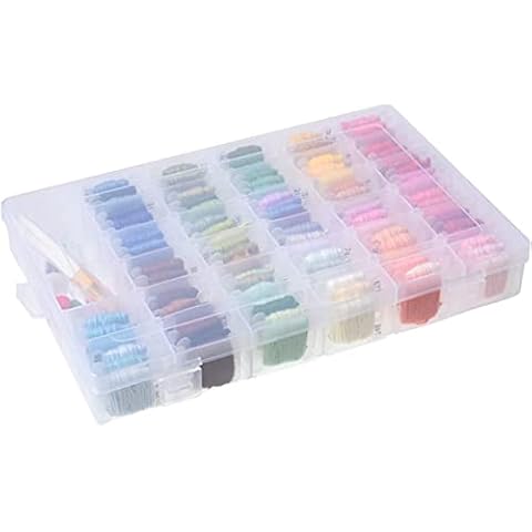 Tiardey 100 Colors Embroidery Floss Cross Stitch Thread Friendship Bracelets Floss with Organizer Storage Box - Sewing Tools Included Cover