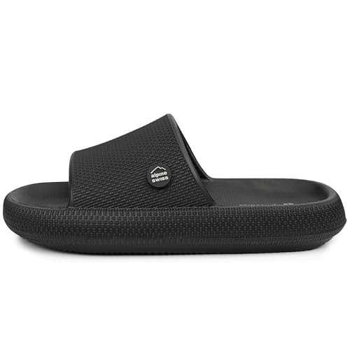 Alpine Swiss Omar Mens Slides Pillow Slippers for Men Ultra Cushioned Cloud Slides Waterproof Lightweight Sandals Quick Drying Non Slip Shower Shoes3
