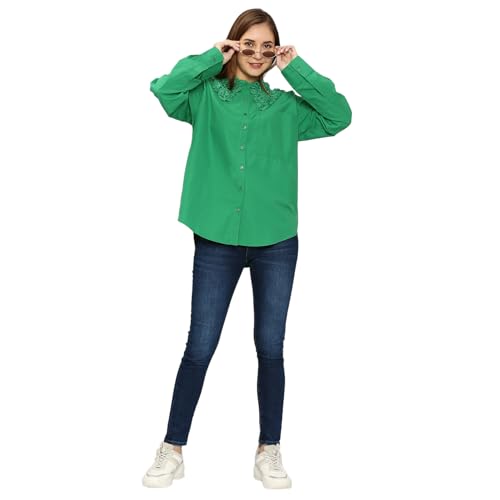 Image of Spykar Solid Blended Round Neck Women's Regular Fit Top