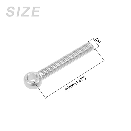 Image of METALLIXITY Shoulder Swing Lifting Bolt (M6x40mm) 5Pcs, 304 Stainless Steel Eye Bolts - for Home Renovation Fasteners, Silver