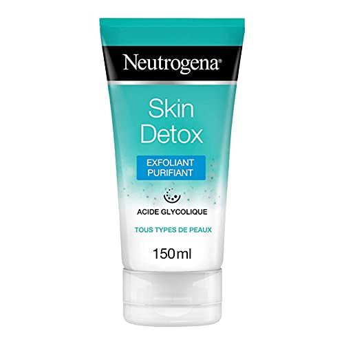 Neutrogena – Exfoliant Purifiant Skin Detox (tube de 150 ml) – Gel nettoyant pour tous types de peaux à l&rsquo;acide glycolique – Soin visage anti-toxines et traces de pollution pour un teint éclatant