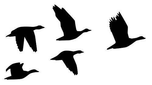 Slap-Art Five Flying Geese Vinyl Decal Sticker (Black)
