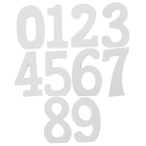 SEWACC 10pcs Charcuterie Numbers Fillable Wooden Number Decor Warm White Finish for Birthday Wedding Party