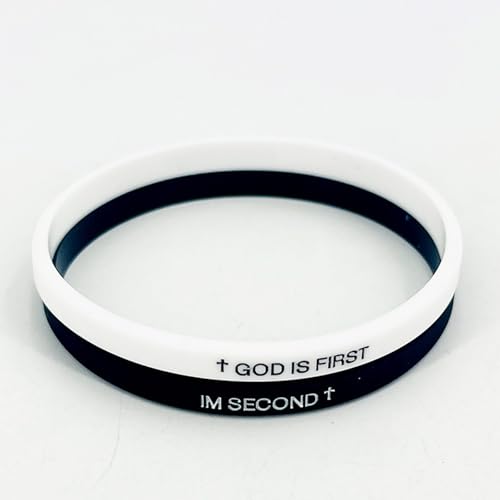 3PCS GOD IS FIRST BRACELET, GOD IS FIRST IM SECOND Inspirational Bracelets for Men Women Christian Rubber Bracelets Engraved Bible Verses Cross Bracelet Faith Silicone Wristbands Jewelry4
