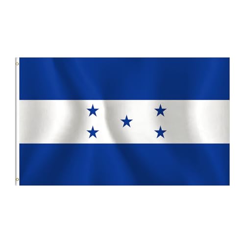Honduran Flag 3x5 Ft for Outside Honduras Flag with Brass Grommets Fade Resistant Polyester for Indoor Outdoor Decor Home Porch Wall Garden Events
