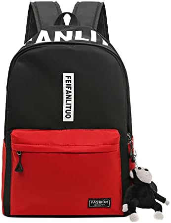 MOLayys Smell Proof Backpack Leather Color Backpack Nylon Waterproof Casual Capacity Bag Large Small Hiking (#A-Red, One Size)