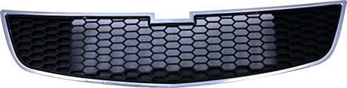 Evan Fischer Bumper Grille Compatible with 2011-2014 Chevroelt Cruze Sedan Chrome Shell With Black Insert Plastic Front GM1200624