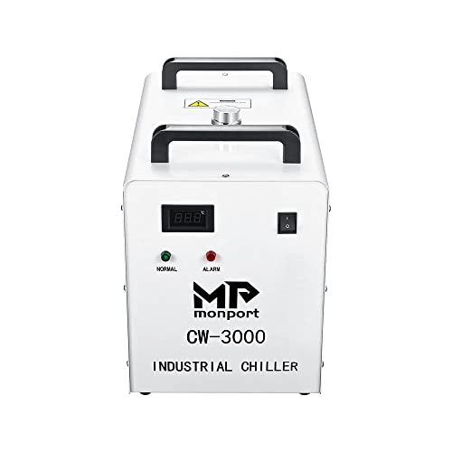 Monport 9L Cw-3000 Industrial Water Chiller For 40W-80W Co2 Laser Engraver 0.6 Hp (0.45Kw) Max Flow (10L/Min) #TOP1