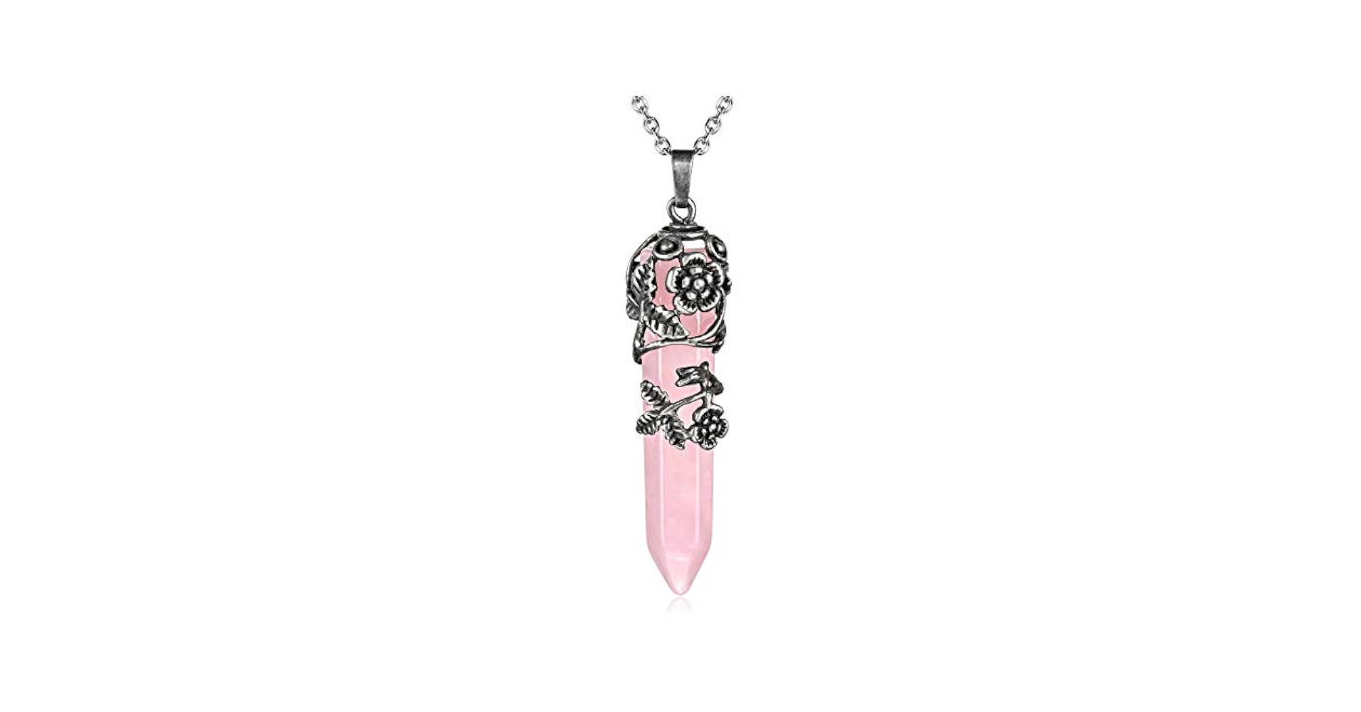 ★VINTAGE HOLLYWOOD★ Crystal Rose Necklace Asscher Vintage Rose Crystals Rose Gold Plated Swarovski