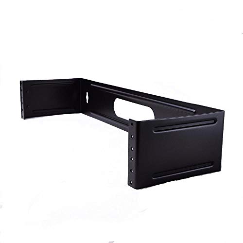 FireFold 2U Wall Mount Hinged Patch Panel Bracket – Used for Installing 19 Inch Rack Mount Devices and Patch Panels – Made up of 16AWG Steel