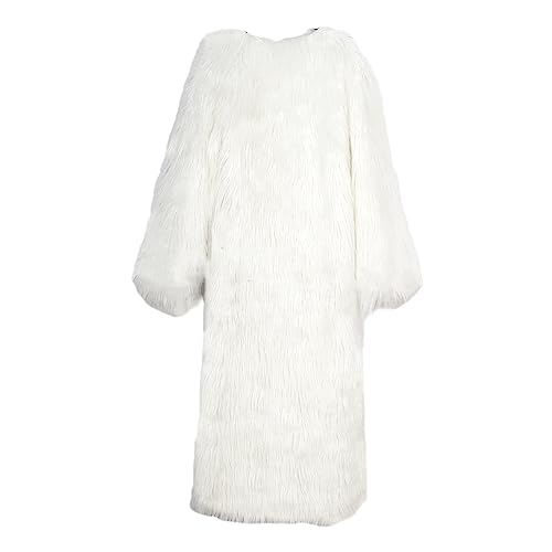 Colf Winter Mens Long Sleeve Parka Coat Faux Fur Coat Jacket Fluffy Long Outwear Overcoat3