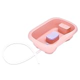 Tranquil Beauty Pink Portable Hair Washing Basin - Use on Bed, Bathtub or Sink - with Neck Support and Drain Hose - for Children Elderly and Pregnant Women