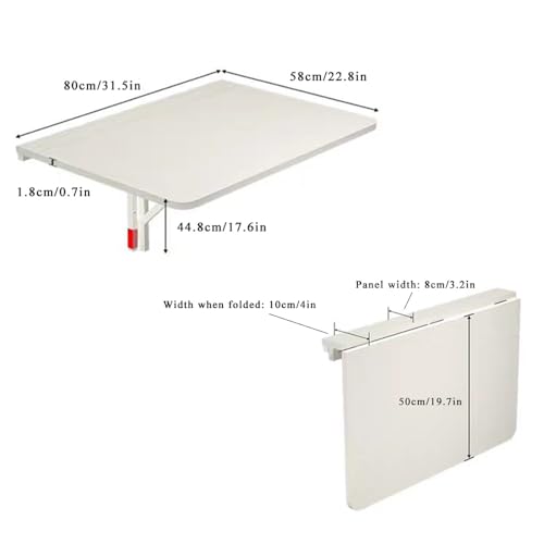 Table murale pliable 80x58cm pour optimiser les petits espaces - 3