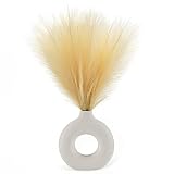Faux Pampas Grass 8 PCS 17" Small Boho Home Decor Fake Pompas Floral Branches Fluffy Artificial Pomp