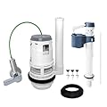 Ulinlo Pouly 3-Inch Toilet Tank Replacement Kit for Lever-Handle 2-Piece Toilets - Includes Water-Saving Dual Flush Valve Replacement with Integrated Handle, Adjustable Fill Valve & Rubber Gasket