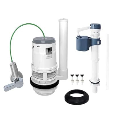 Ulinlo Pouly 3-Inch Toilet Tank Replacement Kit for Lever-Handle 2-Piece Toilets - Includes Water-Saving Dual Flush Valve Replacement with Integrated Handle, Adjustable Fill Valve & Rubber Gasket