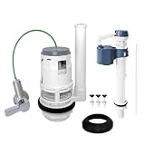 Ulinlo Pouly 3-Inch Toilet Tank Replacement Kit for Lever-Handle 2-Piece Toilets - Includes Water-Saving Dual Flush Valve Replacement with Integrated Handle, Adjustable Fill Valve & Rubber Gasket