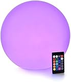 LOFTEK 12-inch LED Dimmable Light Ball: Waterproof Floating Pool Lights with Remote, 16 Colors Sphere Night Light, Cordless & Fast Chargeable, Sensory Toys for Kids, Home, Party, Pool Decor