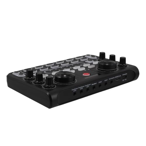 Gatuida Compacto Mezclador de Audio Portátil con Tarjeta de Sonido para Karaoke y Streaming Control y Fácil Uso para Oficina y Compatible con Micrófonos y Múltiples Dispositivos