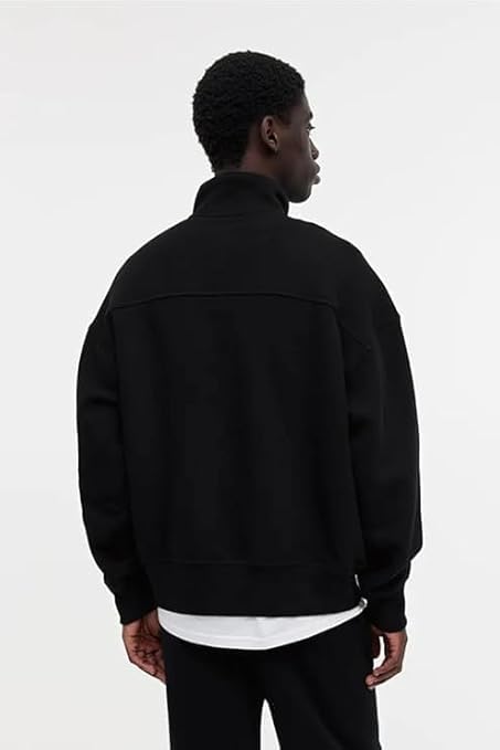 Image of Solid Oversized Halfzipper Long Sleeves Sweatshirt for Men's