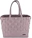 normani® Einkaufstasche Shopper geflochten aus Kunststoff - robuster Strandkorb Vintage Style 38cm x 25cm x 28cm Farbe Dusty Pink
