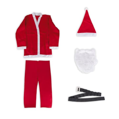 Wintem 5-teiliges Weihnachtsmann-Kostüm für Herren mit Bart und...