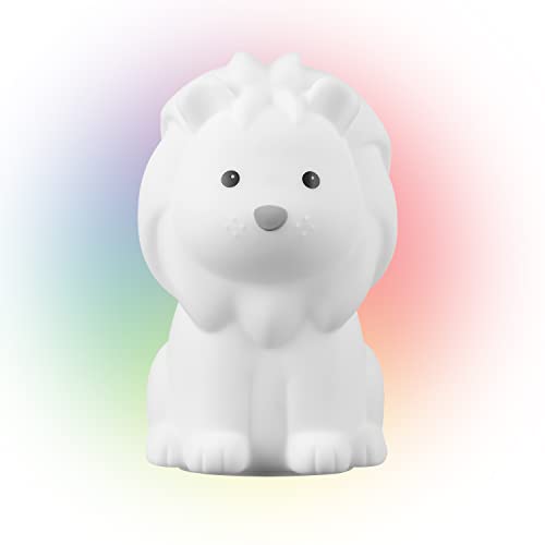 Globe Electric 13849 Lion Multicolor Changing Led Integrated Rechargeable Silicone Night Light, Table Lamp, Tap Light, White, Room Décor, Home Décor, Nightstand, Bedside Lamps, Led Lamp, Led Lights #TOP2
