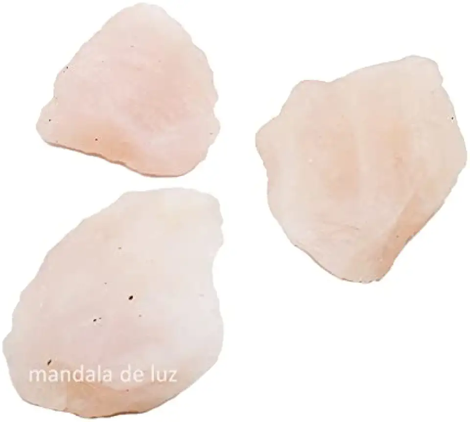 Kit 3 Pedras Brutas de Quartzo Rosa Cristais Naturais
