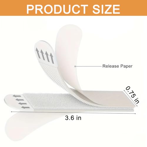 Image of Hook and Loop Double Sided Tape, Command Poster Strips,Large Picture Hanging Strips Heavy Duty, Large Putty, Self Sticky Adhesive Fasteners for Window Fixing, Photo Frames and DIY(48PCS)