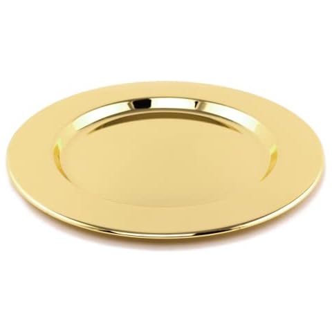 Platzteller Ø 30 cm - Edelstahl Unterteller Dekoteller für Hochzeit,B Ware, Weihnachten - wiederverwendbar Cover