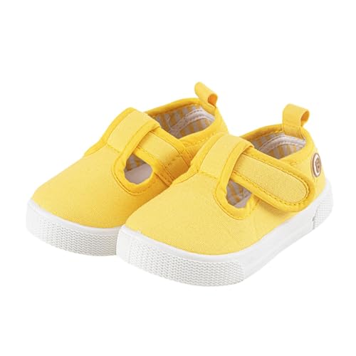 Toddler Boys Girls T-Strap Canvas Sneakers Classical Comfort Soft Sole Flats Sneakers Little Kid Non Skid School Uniform Shoe