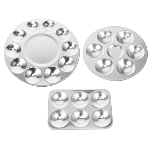 jojofuny 3Pcs Art Painting Tray Washable for DIY Crafts Lightweight Color Mixing Trays for Students and Professionals