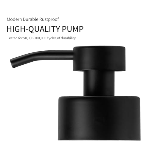 Image of Enra Black Soap Dispenser, Glass Liquid Soap Pump for Bathroom Kitchen
