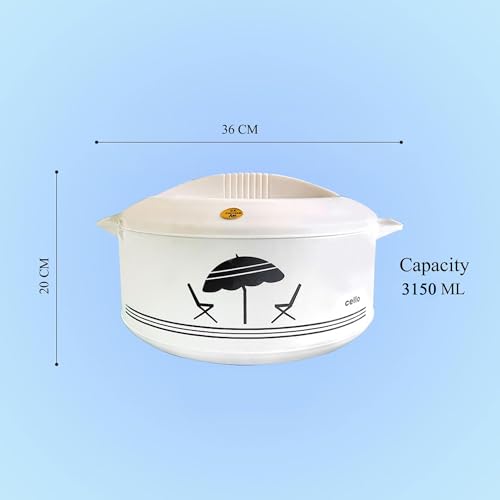 Cello Chef 3500 Deluxe Insulated Hot-Pot Casserole Warmer & Cooler, 3150 ml Capacity
