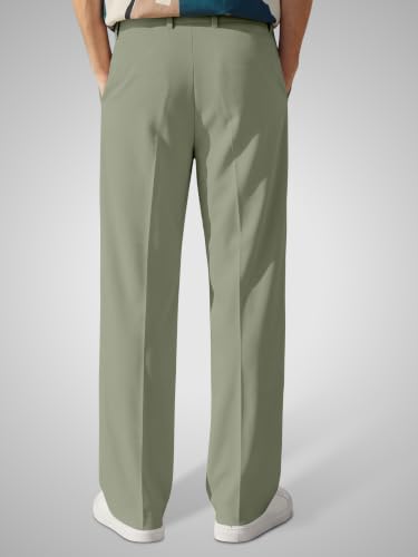Image of FTX Men's Korean Style Casual Trouser | Premium Lycra Stretch Fabric | Smart Regular Fit | 2 Side Pockets | Comfortable Stretchable Everyday Wear Pants
