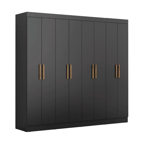 Guarda Roupas Casal 8 Portas 4 Gavetas Prime (Preto)