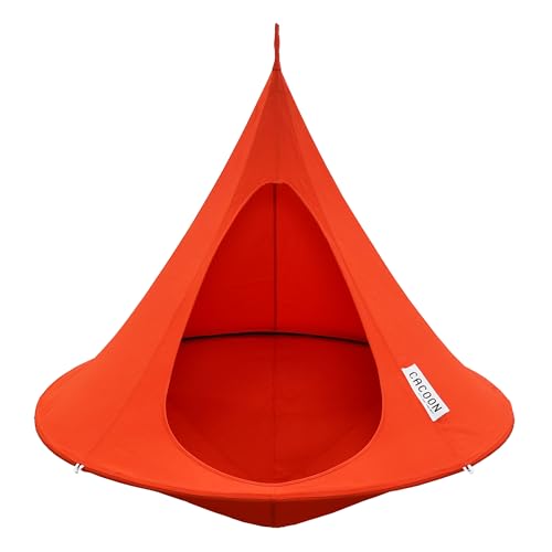 Single Cacoon Hanging Chair – Cozy Indoor/Outdoor Hammock with Polyester Canvas, 440 lb Capacity,...